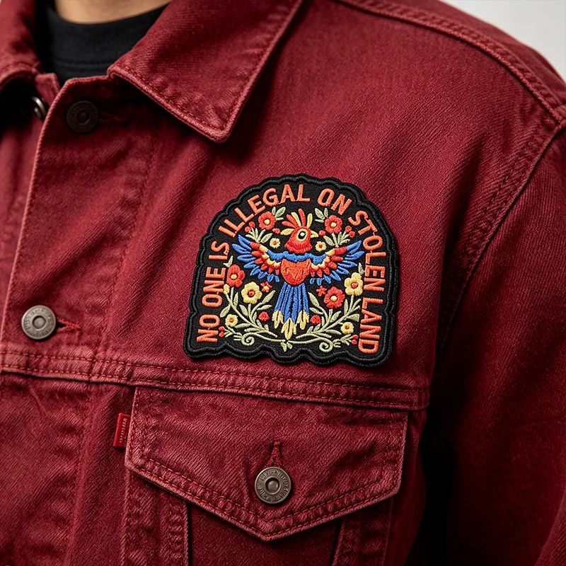 Parche termoadhesivo bordado Nadie es ilegal – DIY para ropa y gorras