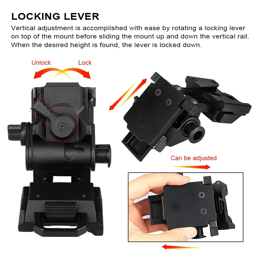 BOOIU L4G24 Soporte NVG casco ajustable de aluminio para PVS15/18 - imagen 5