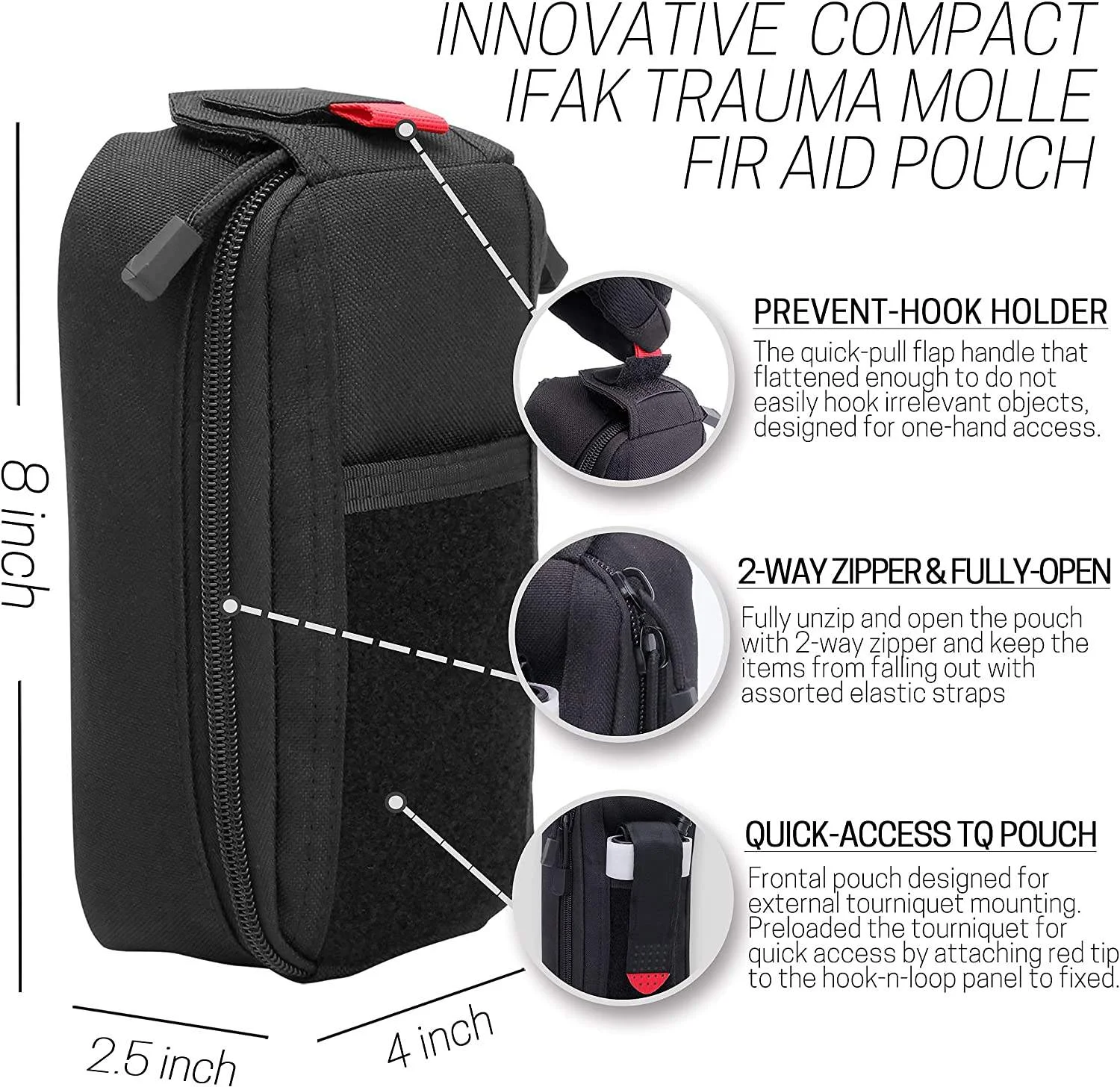 Bolsa táctica EDC riñonera compacta con cierre para exteriores - imagen 4