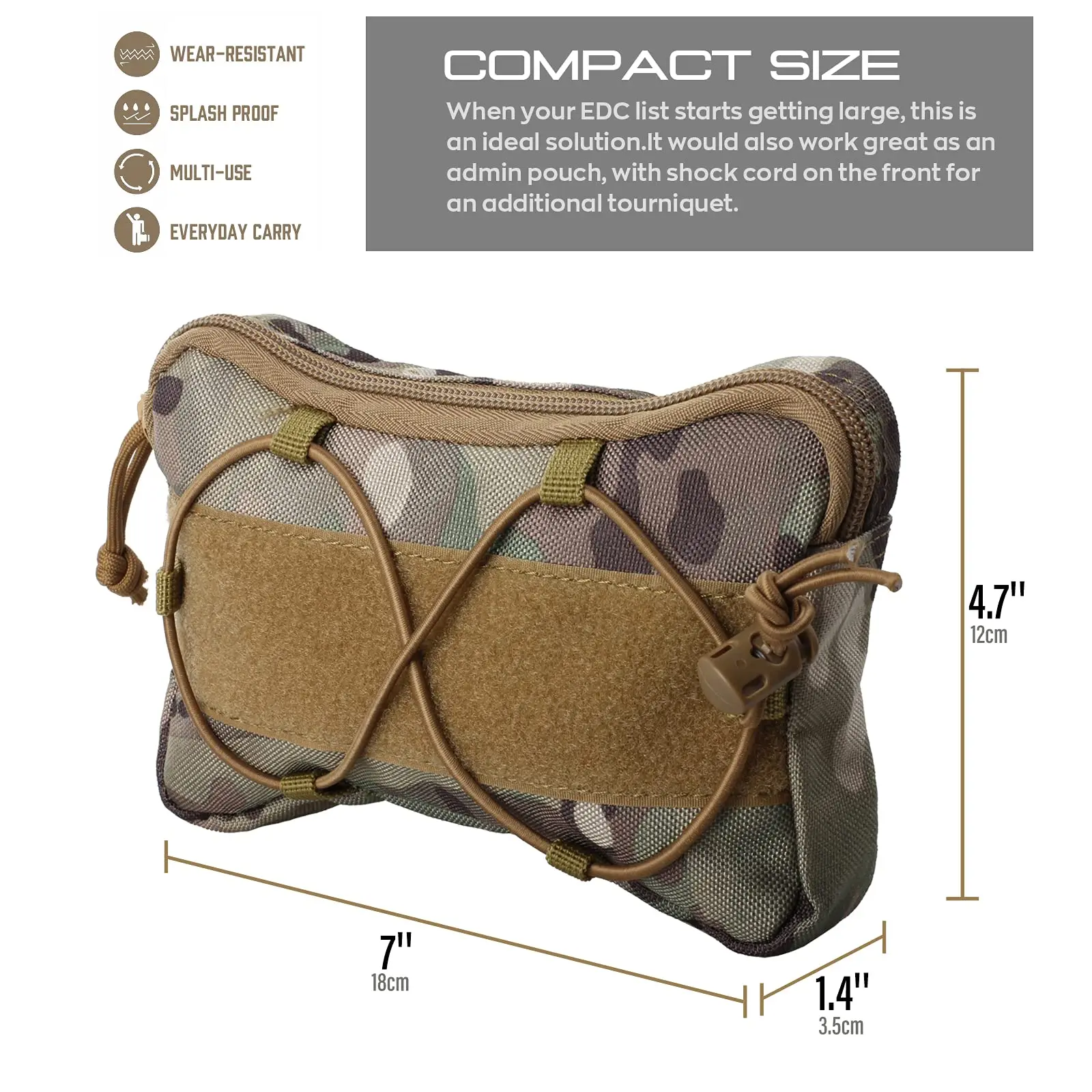 Bolsa táctica MOLLE lateral K9 para arnés canino, alforja hueso - imagen 4