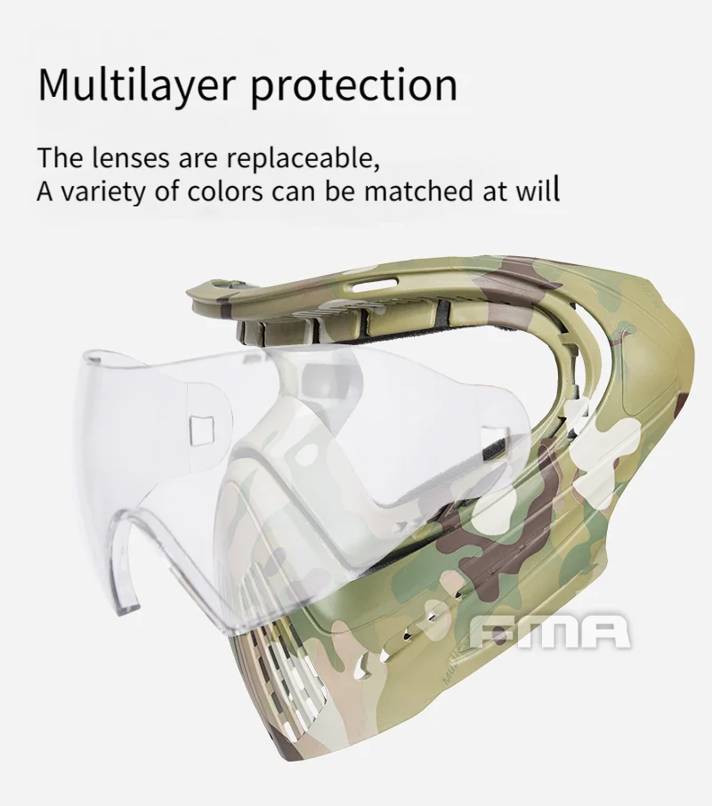 FMA máscara facial antiniebla F1 completa para airsoft y paintball - imagen 4