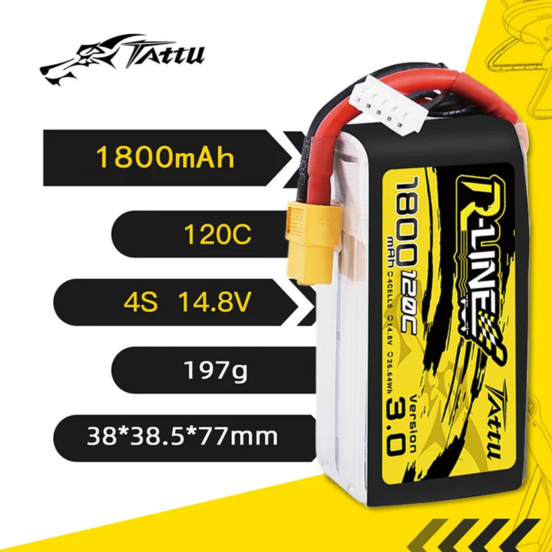 Vista frontal de la batería TATTU R-LINE 4S
