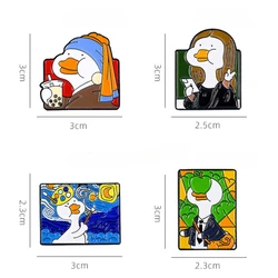 Broche insignia vaquera pato japonés dibujos animados esmalte