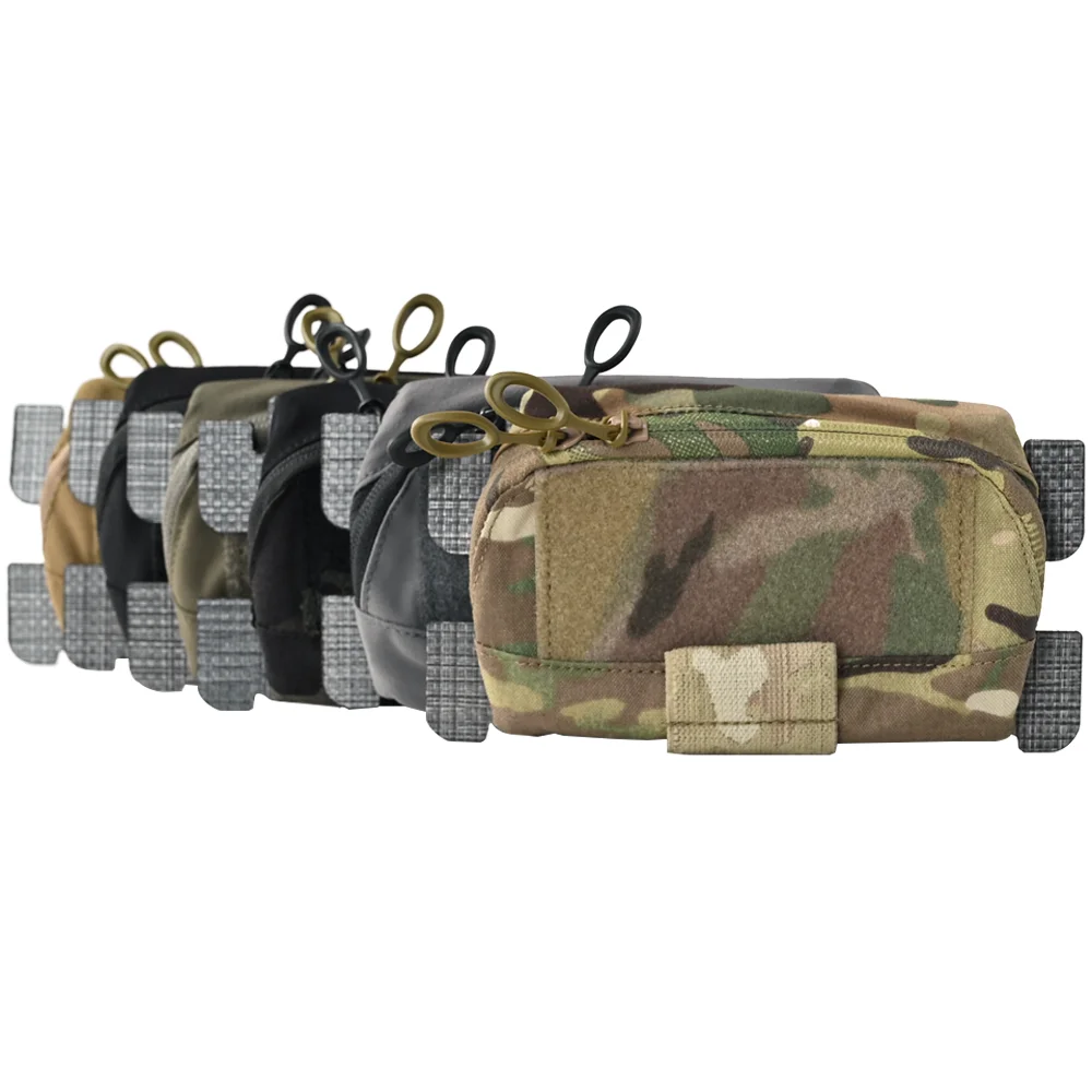 Bolsa táctica MOLLE EDC para placa, gancho y bucle, doble cremallera - imagen 2