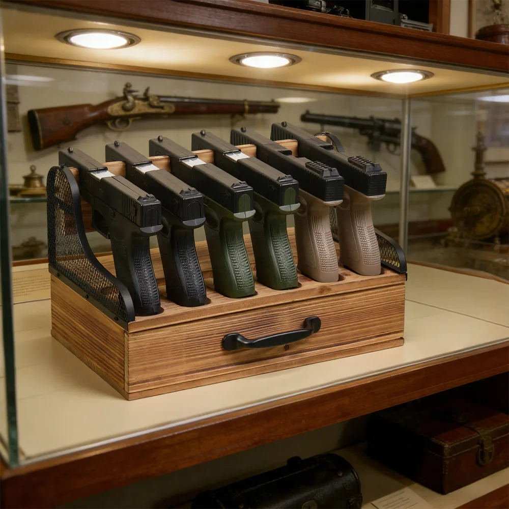 Soporte de madera ajustable para pistolas en caja fuerte seguro - imagen 4