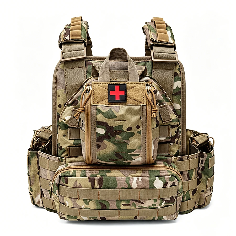 Chaleco Táctico MOLLE Camuflaje – Multicam para Caza y Operaciones - imagen 4