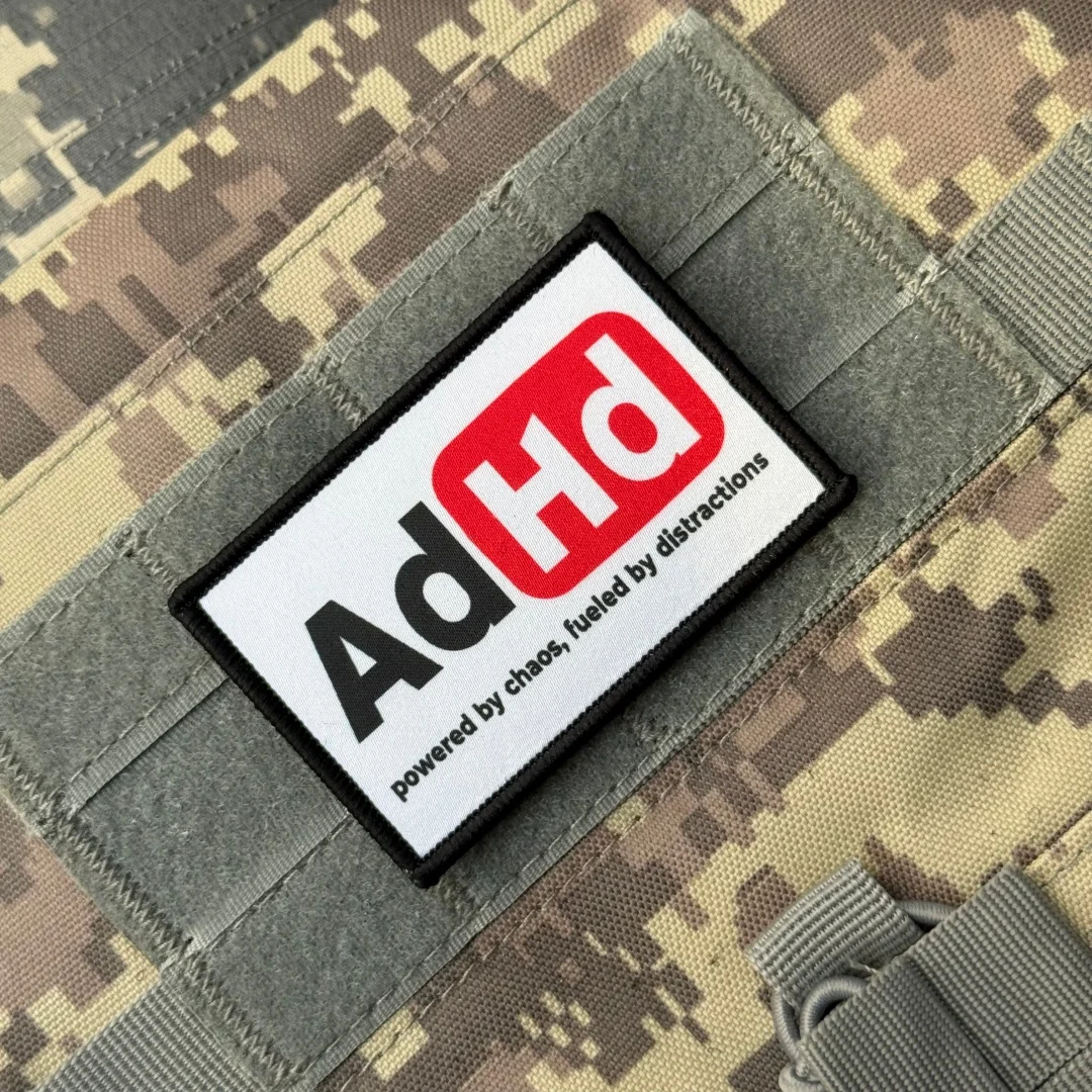 Parche Táctico Meme TDAH – Aplique Gancho y Bucle para Ropa y Mochila Militar - imagen 4