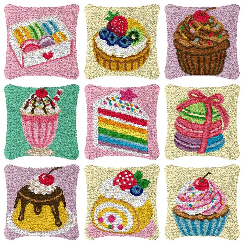 Kit de ganchillo con diseño cupcake y pastel de capas