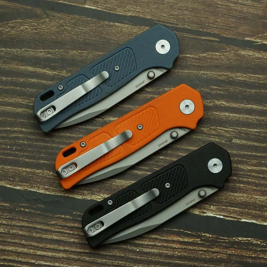 Navaja plegable JR4545 EDC 14C28N, hoja real G10 para camping - imagen 4