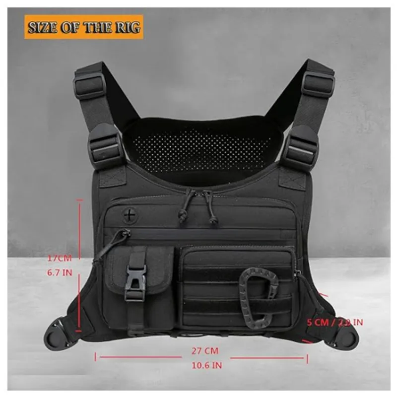 Bolsa táctica de pecho hombre EDC para chaleco exterior
