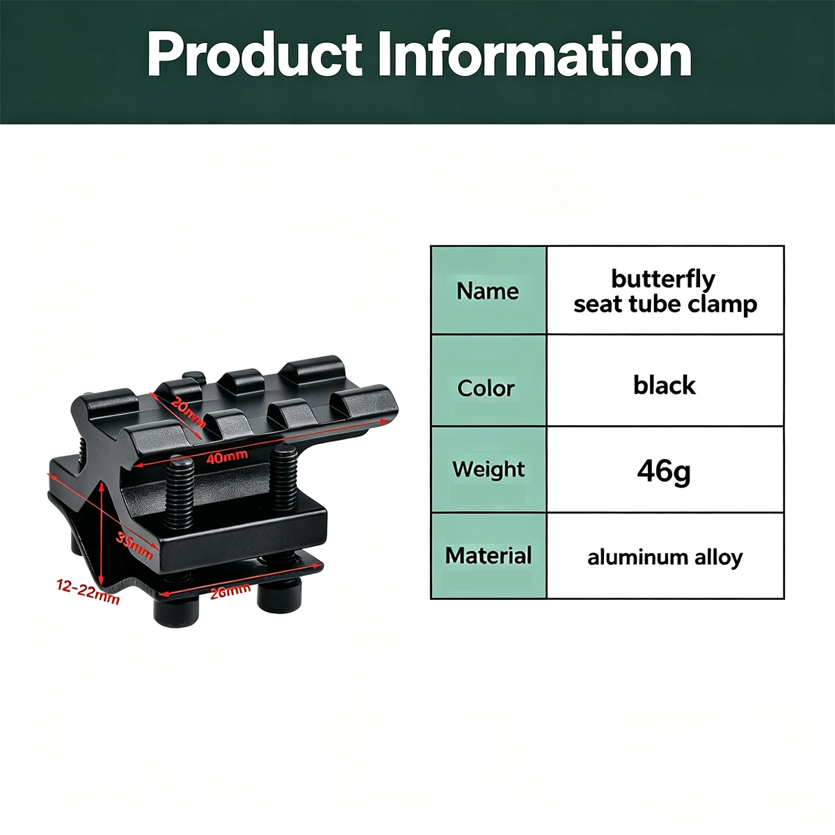Adaptador Picatinny ajustable de 20 mm para linterna táctica - imagen 2