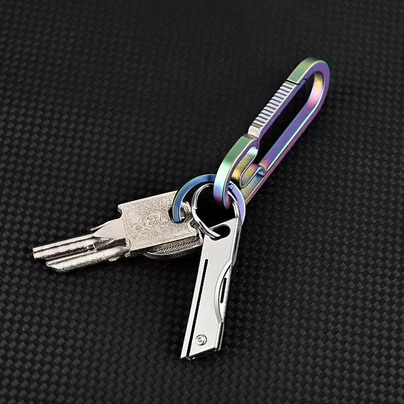 Cuchillo plegable táctico EDC titanio – Hoja D2 para camping y outdoor - imagen 2