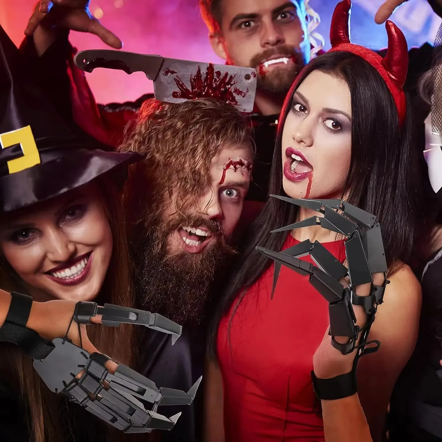 Guantes con dedos postizos y garras para Halloween - imagen 3
