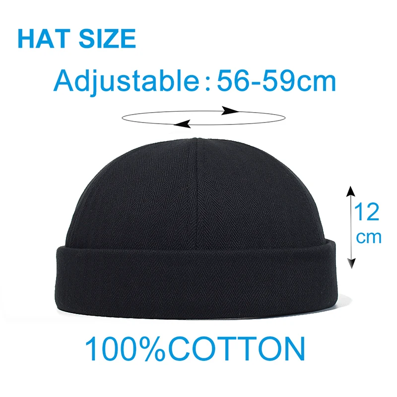 Gorro sin ala de algodón marinero ajustable retro - imagen 3