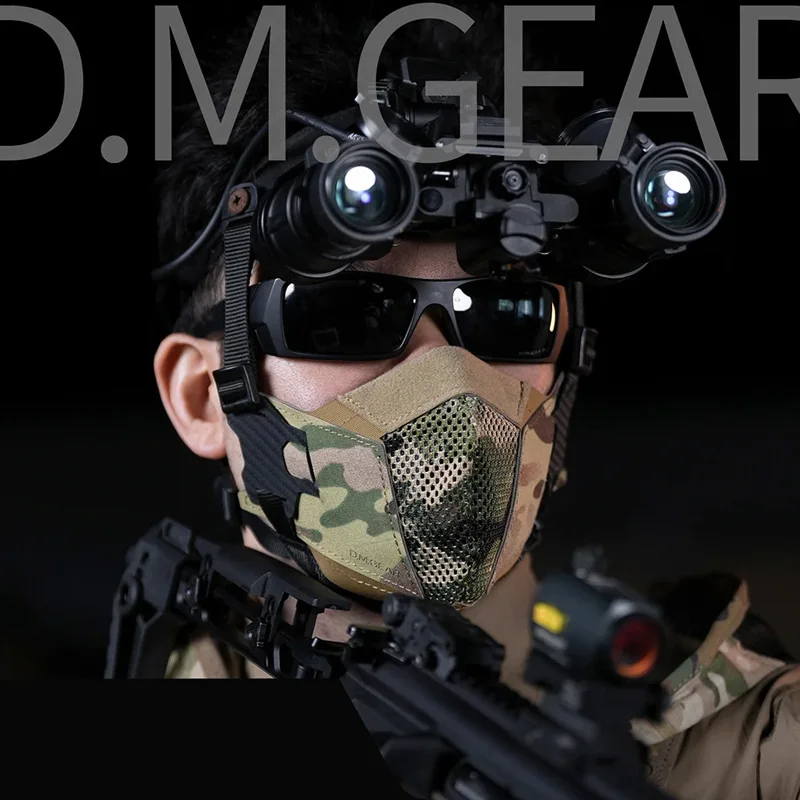 Máscara facial táctica antivaho transpirable corte láser para Airsoft