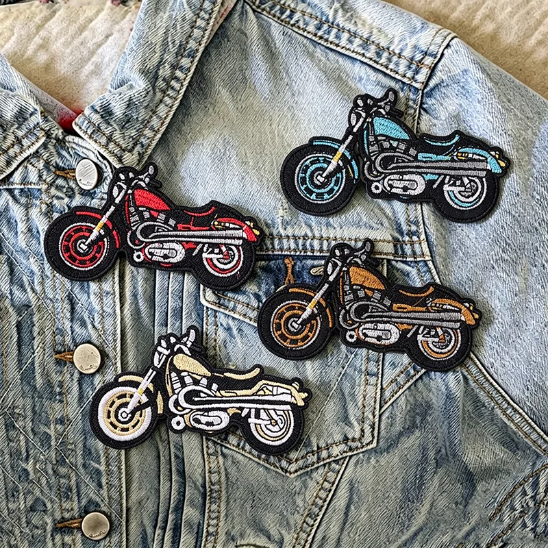 Parches termoadhesivos vintage chopper bordados para chaqueta - imagen 2