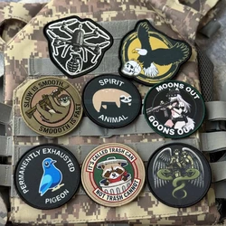 Parche táctico moral calavera chevron velcro para mochilas airsoft