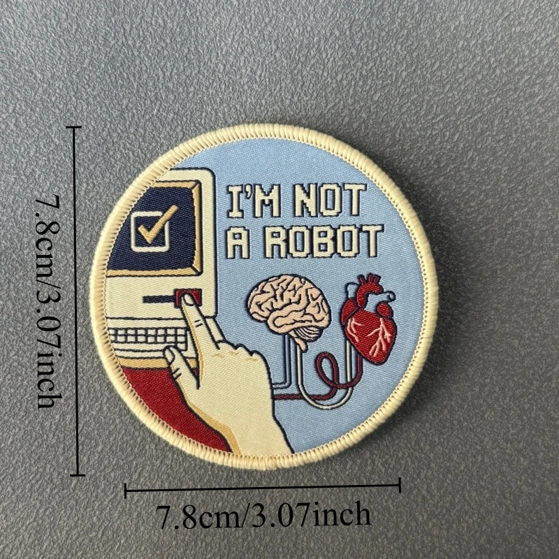 Parche táctico “No Soy un Robot” con diseño moral