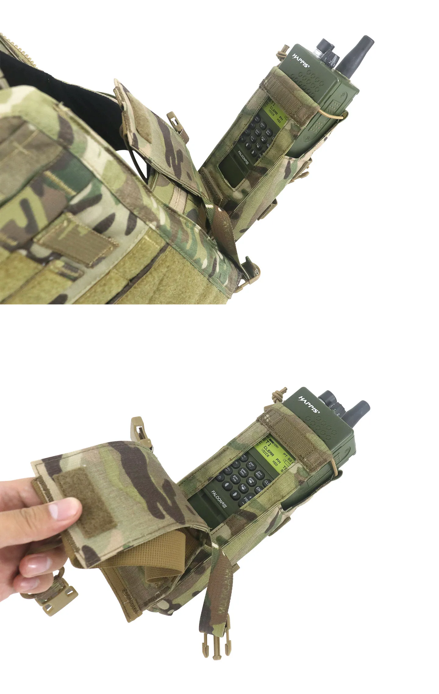 Detalle del sistema de fijación Molle