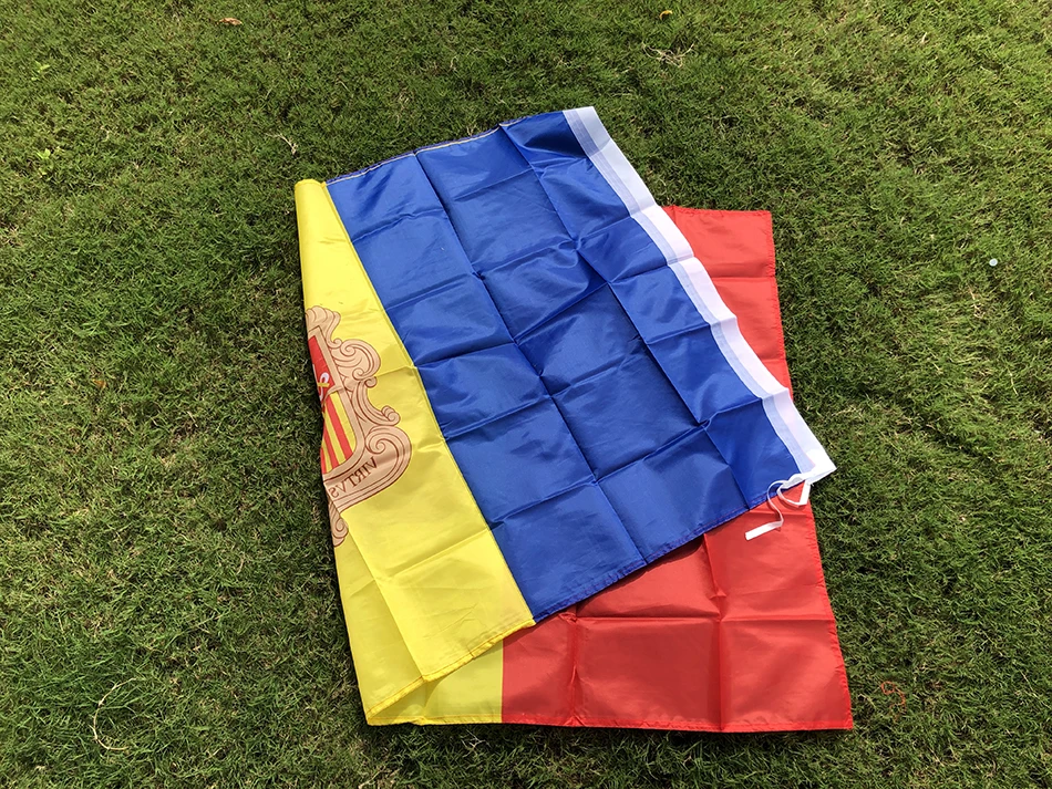 Bandera nacional de Andorra en poliéster colgante para exterior - imagen 2