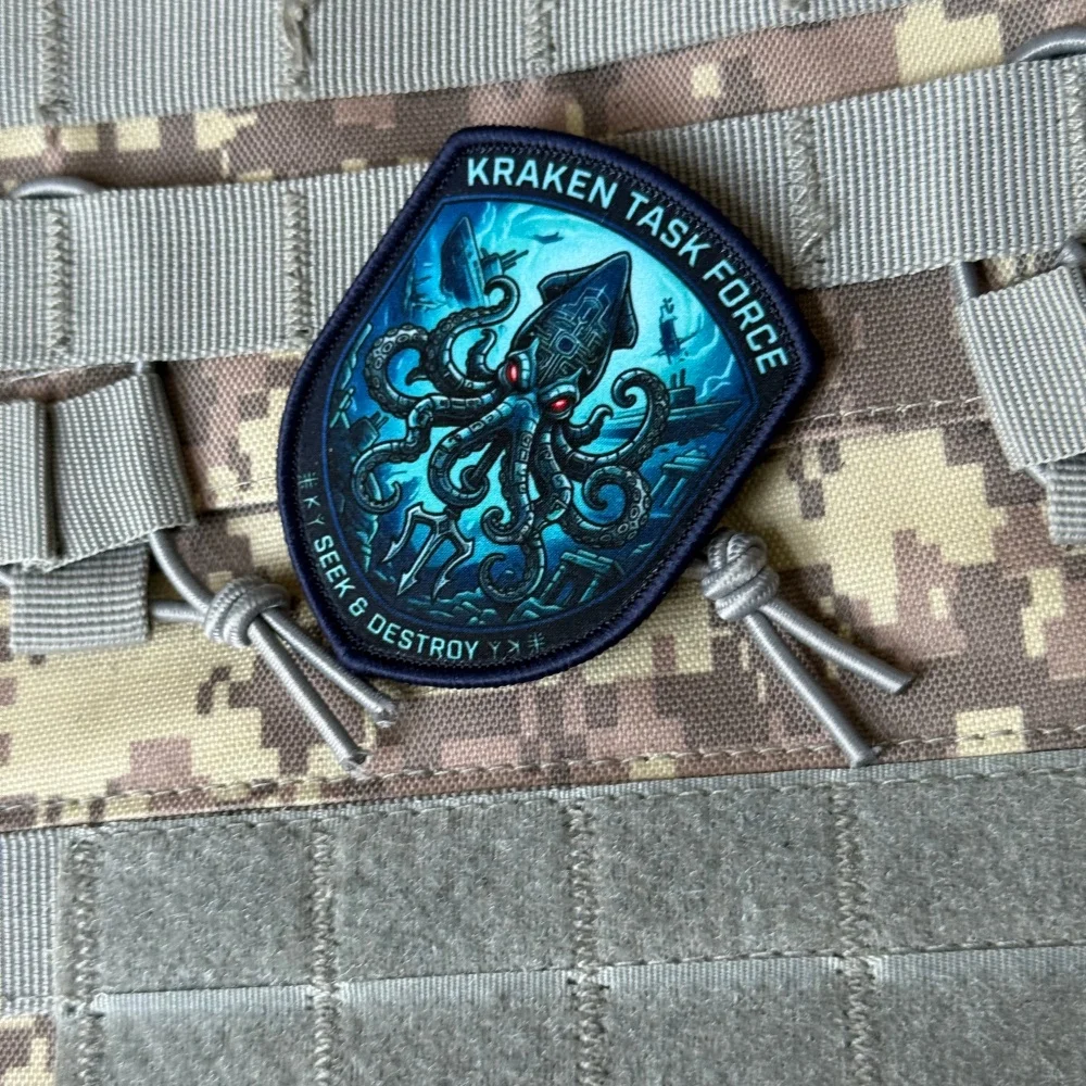 Parche táctico velcro pulpo Brigada Kraken estampado para gorra - imagen 3