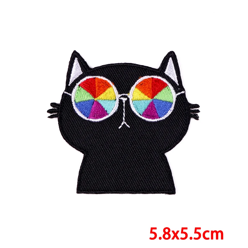 Parche termoadhesivo bordado gato ojos grandes para mochila y gorra - imagen 5