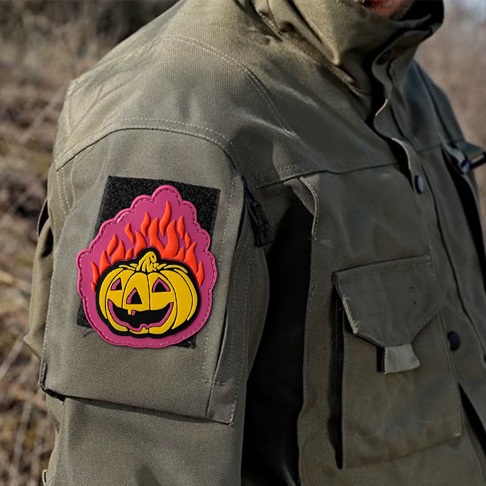 Parche táctico calabaza de Halloween con velcro Moral Airsoft - imagen 2