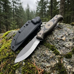 Cuchillo táctico de hoja fija para emergencias en exteriores robusto