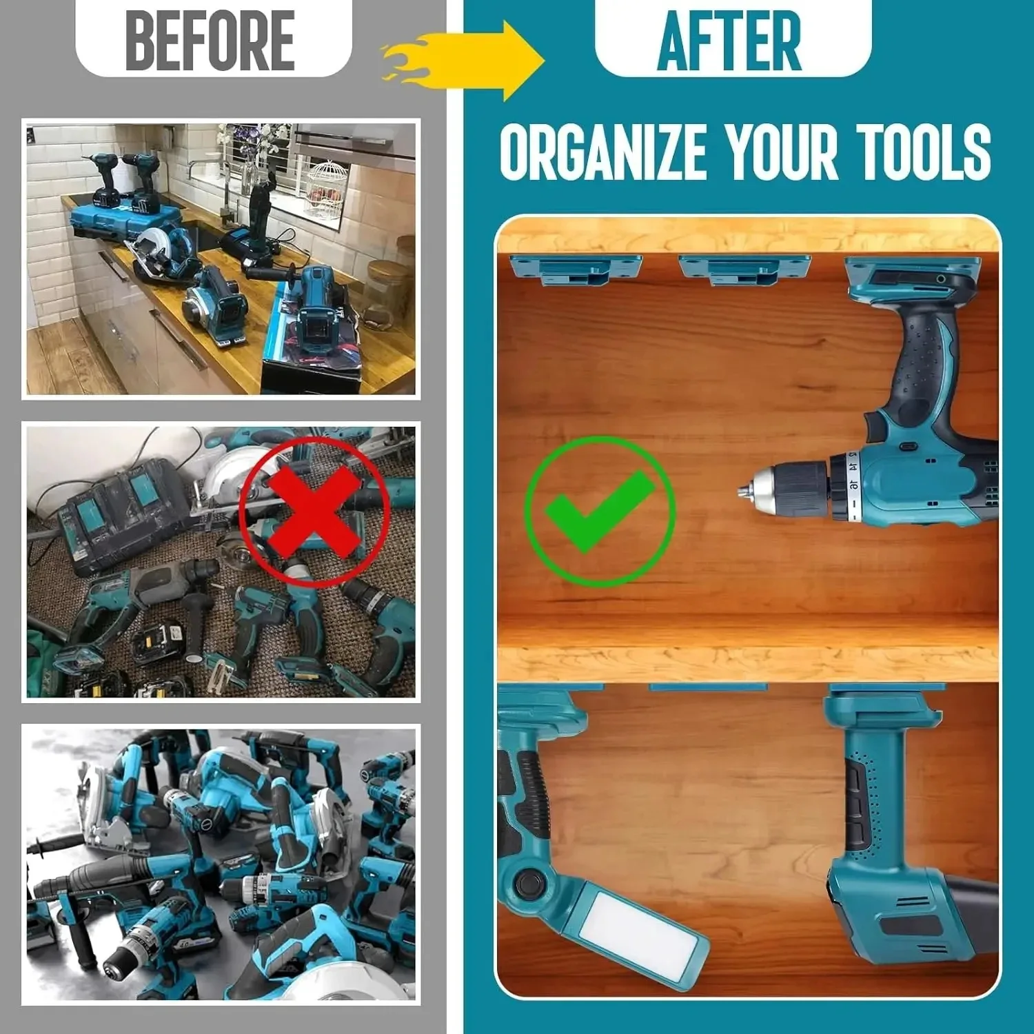 Soporte de pared para taladro Bosch/Makita, ABS resistente - imagen 4