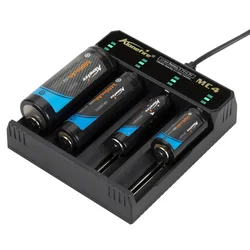 Cargador USB Li-Ion para baterías recargables de linterna frontal