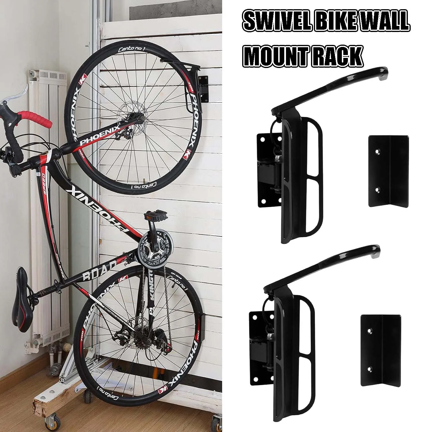Soporte bicicleta giratorio vertical para pared garaje - imagen 5