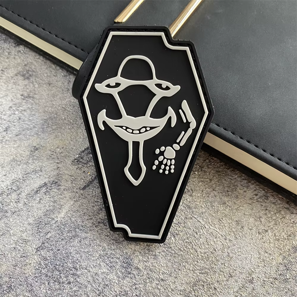 Parche moral PVC ataúd esqueleto calavera gancho bucle - imagen 2