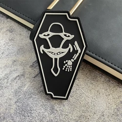 Parche moral PVC ataúd esqueleto calavera gancho bucle