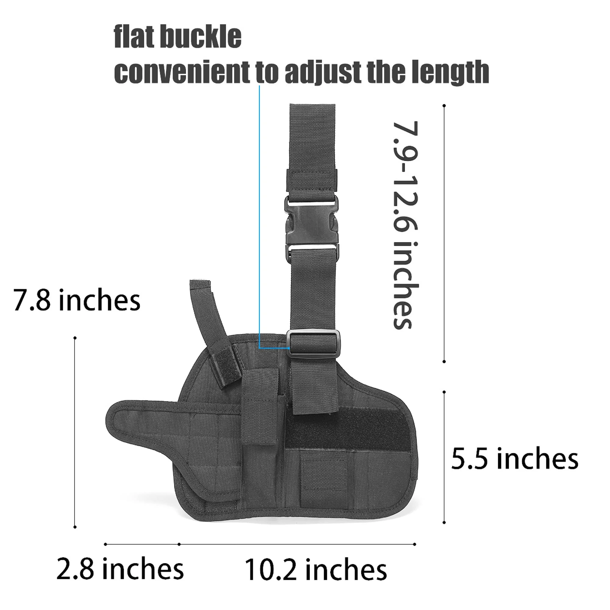 Funda táctica pierna caída pistola Airsoft diestro con bolsa cargadores - imagen 3