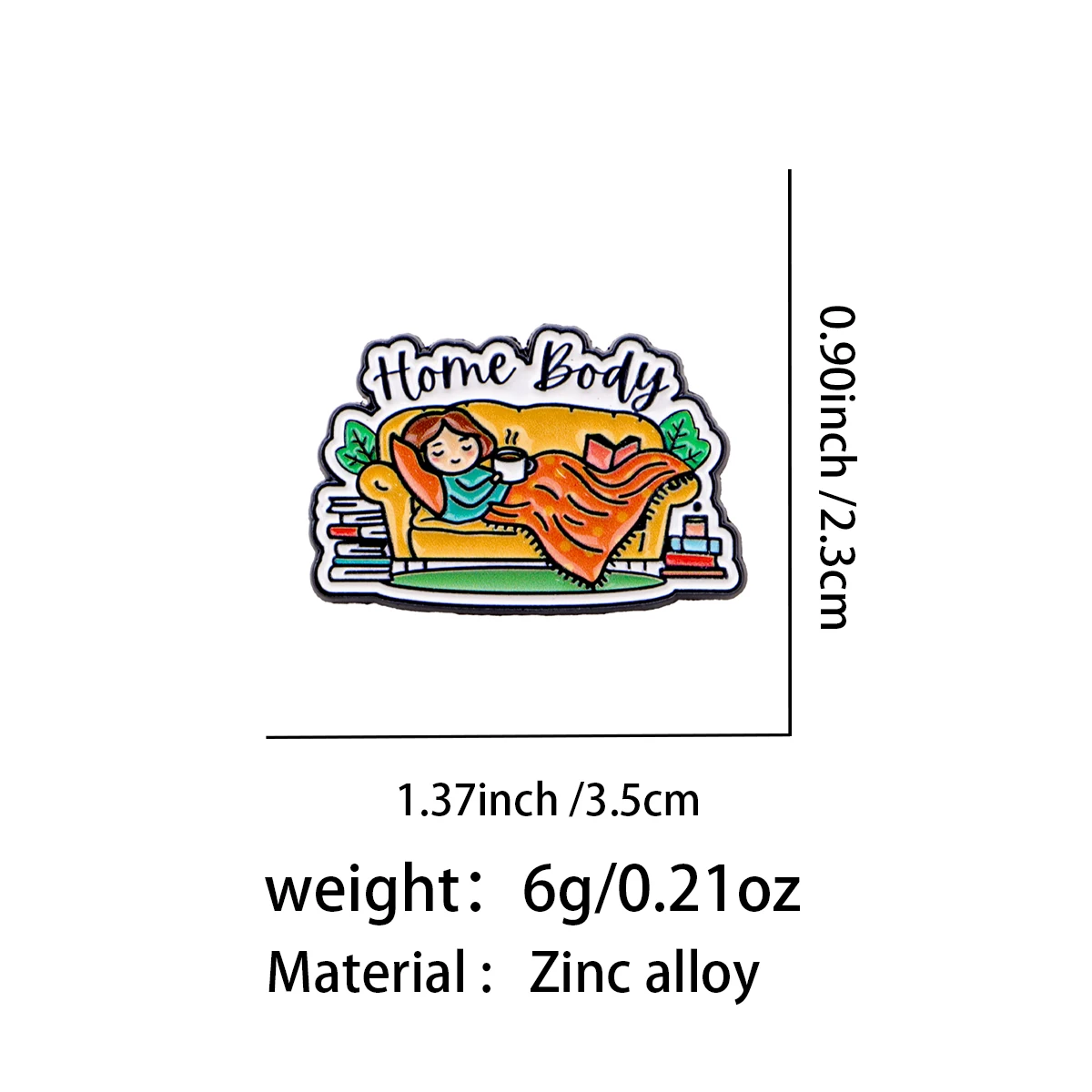 Pin esmalte solapa chica tierna y libro broche decorativo
