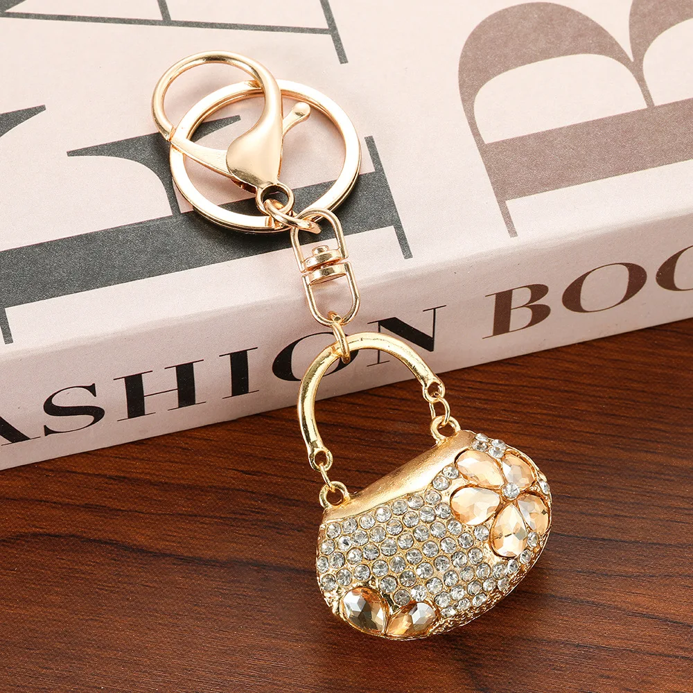Llavero de bolso tipo mini bolso con cristales brillantes para mujer - imagen 5