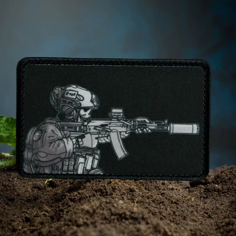Parche táctico velcro silueta soldado – Para uniforme militar - imagen 5