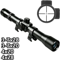 Mira telescópica Airsoft 3-7x28 con retícula para riel de 11 mm