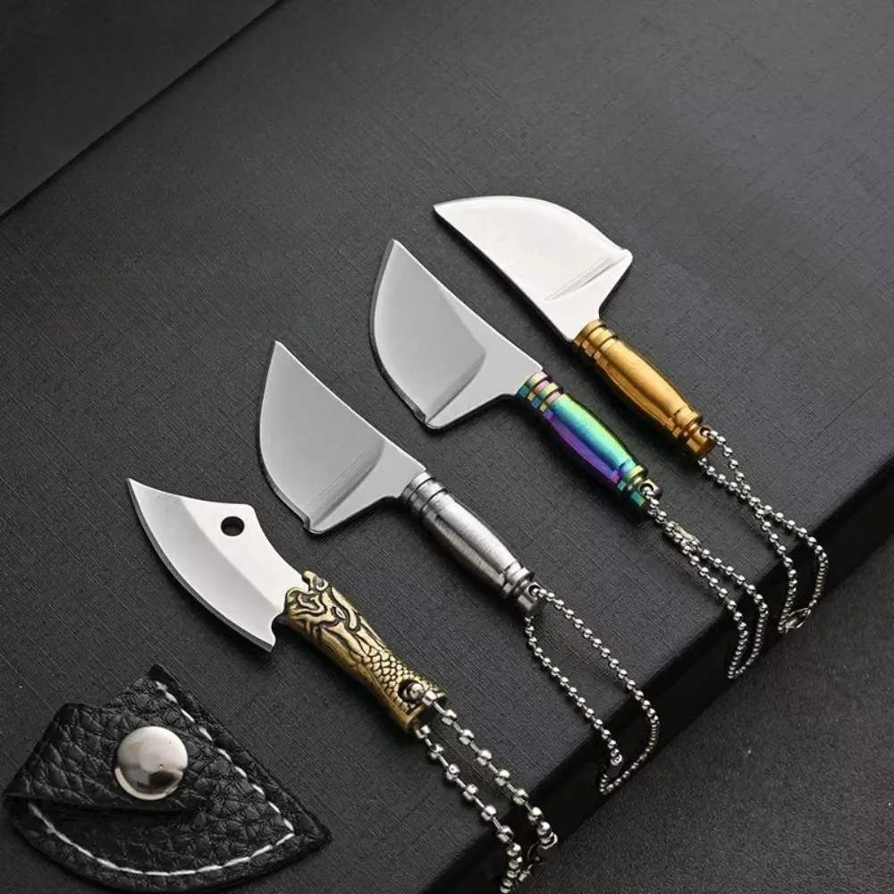Mini cuchillo tipo llavero de acero inoxidable