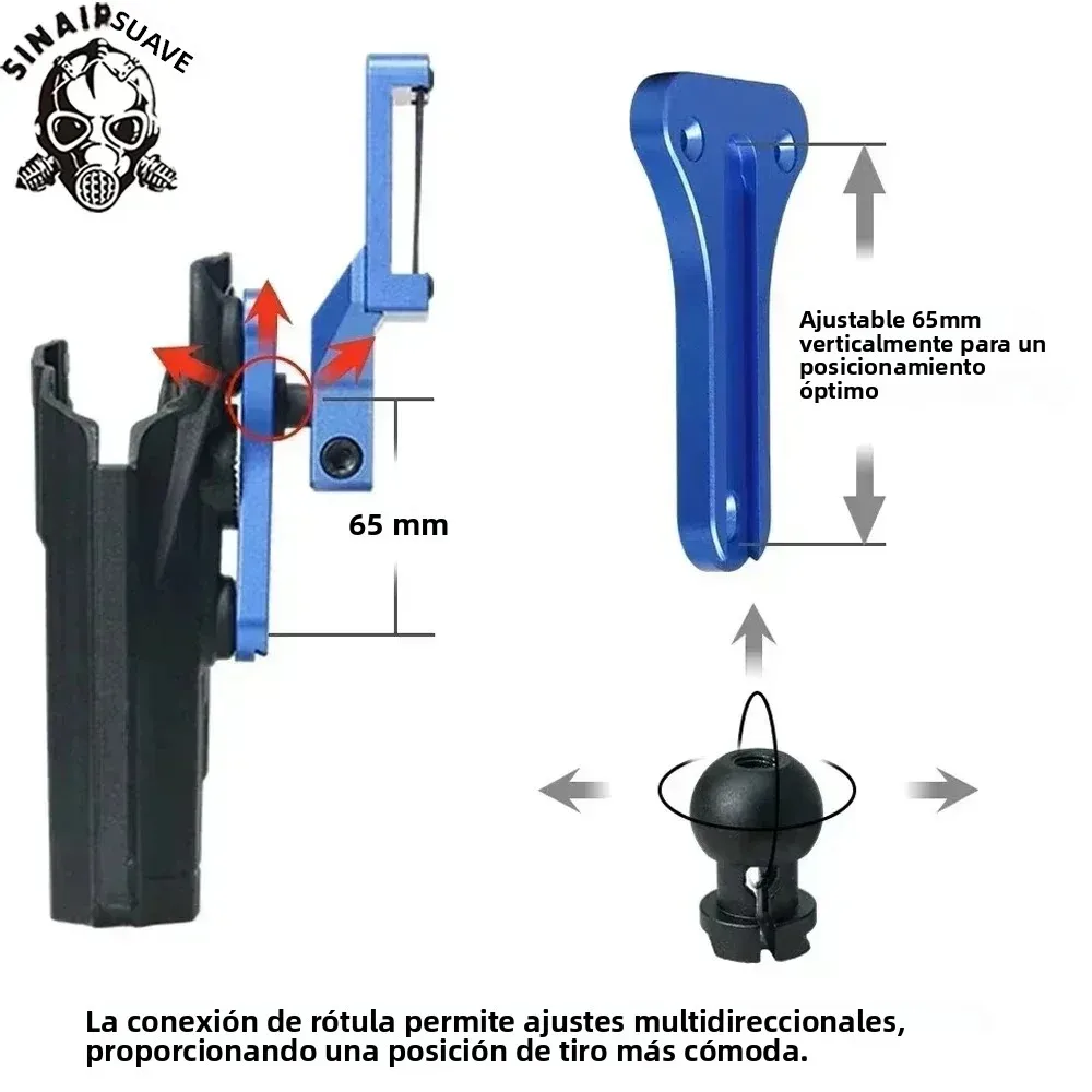 Funda de pistola SINAIRSOFT Tipo T IPSC/IDPA aluminio CNC cerrada - imagen 3