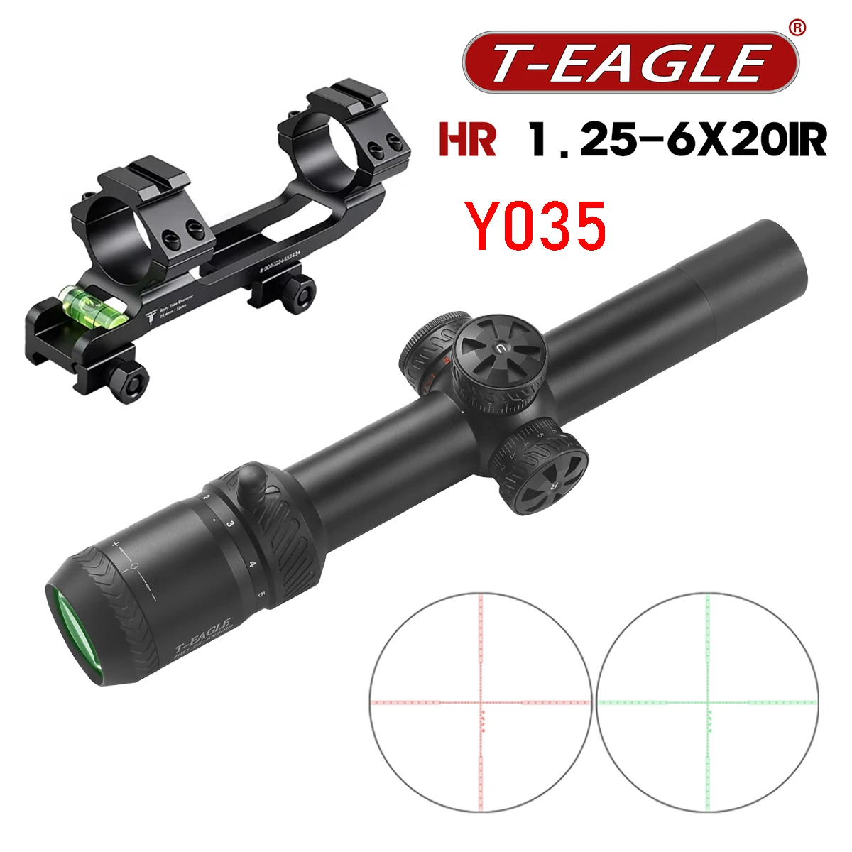 T-EAGLE Mira telescópica táctica compacta con retícula IR y funda - imagen 2
