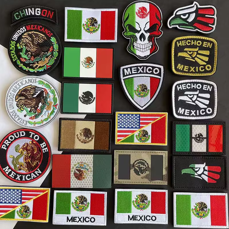 Parche bordado bandera México águila táctico para mochila y brazalete - imagen 2
