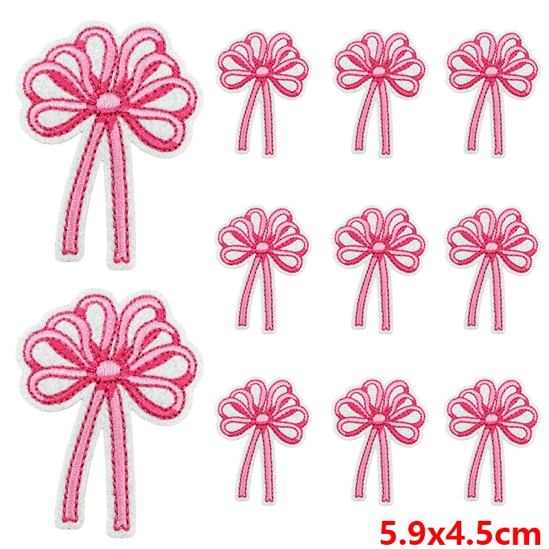 Parche bordado táctico lazo rosa para coser o planchar - imagen 4
