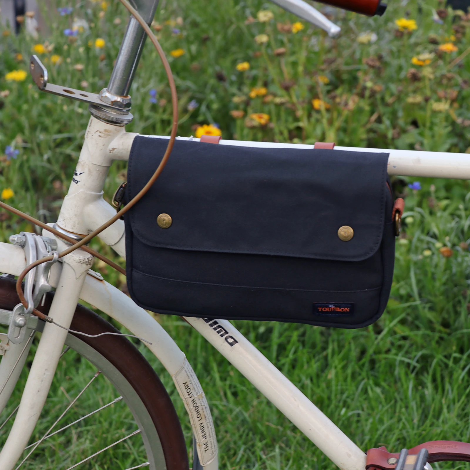 Tourbon Alforja Manillar Bicicleta Lona Vintage para Cicloturismo - imagen 2