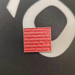 Broche de metal rectangular rojo para uso diario unisex