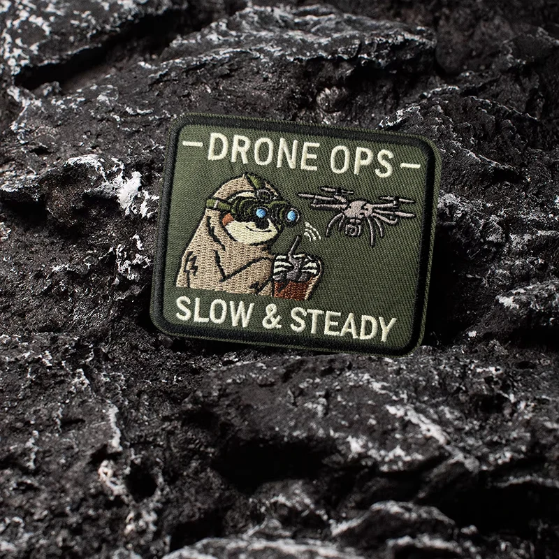 Drone Ops parche táctico militar con velcro perezoso lento y constante - imagen 5