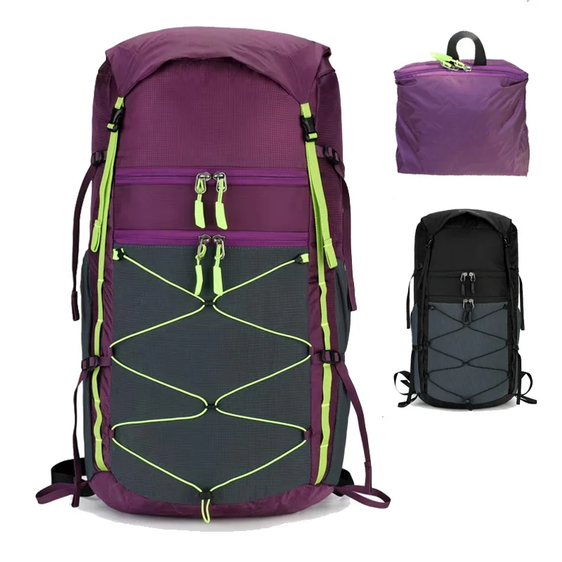 Mochila plegable ligera para camping y viajes, fin de semana