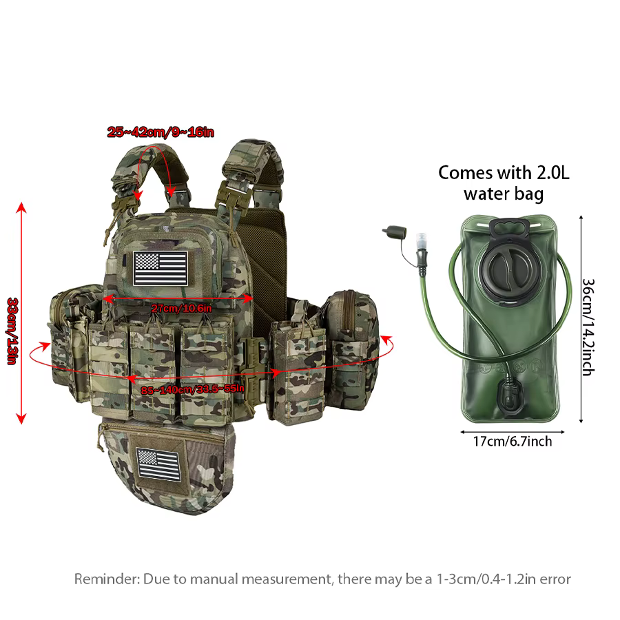 Chaleco hidratación con MOLLE y bolsa de agua desmontable - imagen 5