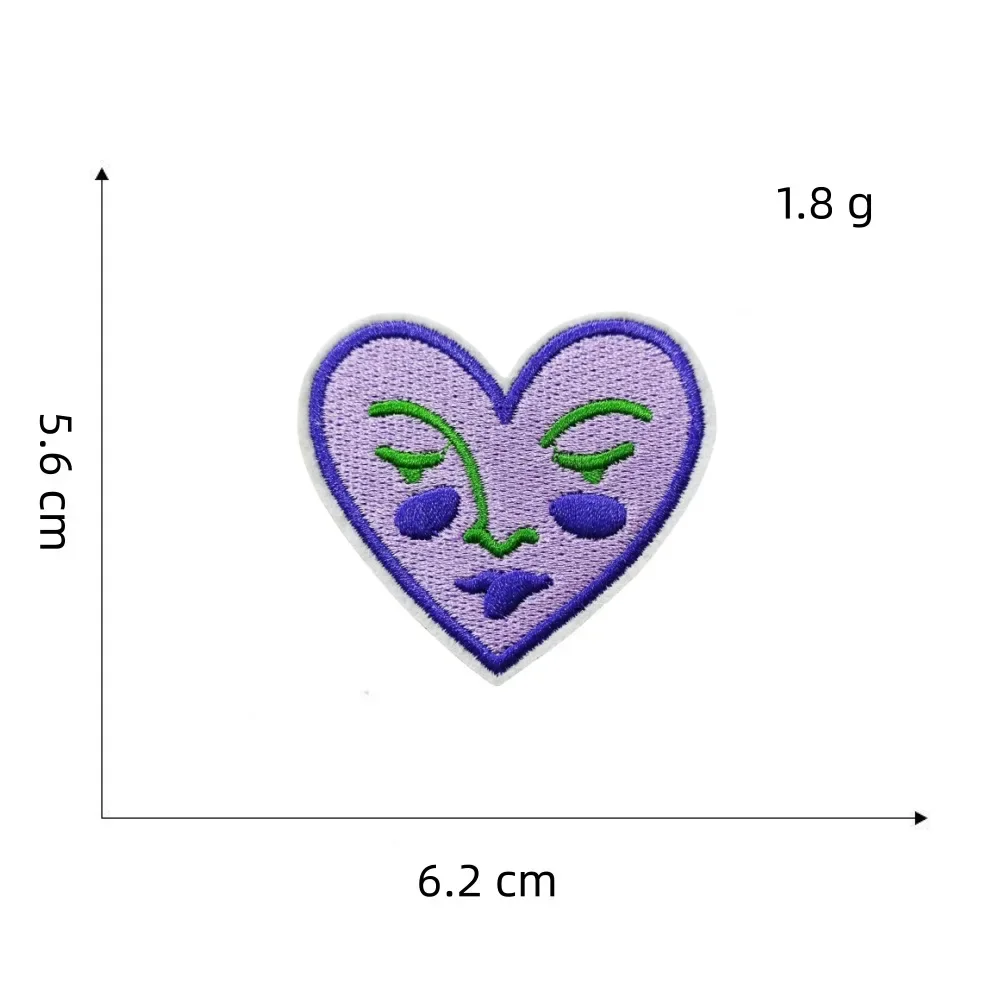 Parche termoadhesivo bordado violeta con apliques de tela - imagen 3