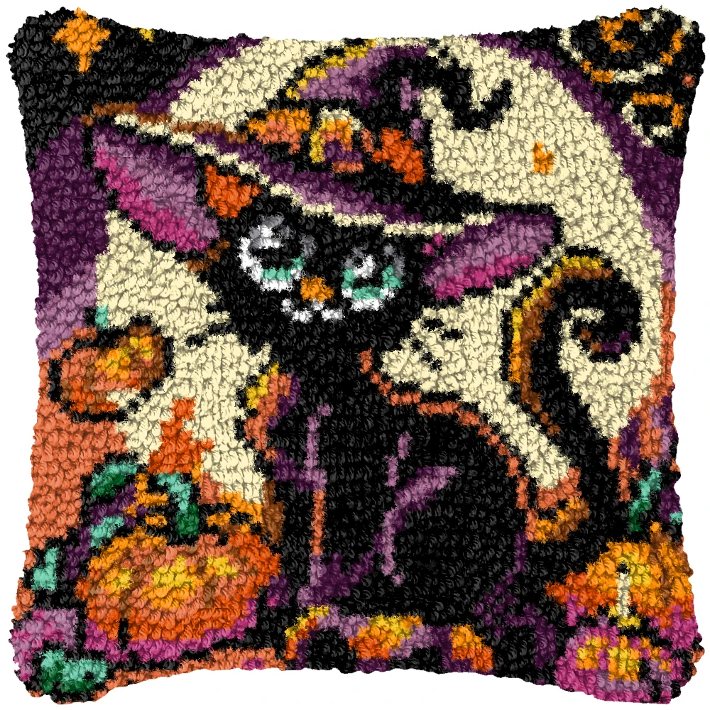 Kit de bordado DIY Halloween bruja, murciélago y calavera en casa - imagen 4